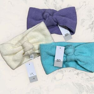 NWT BP.Set of Three Women’s Head Wrap - Purple and Green /Cream- one size